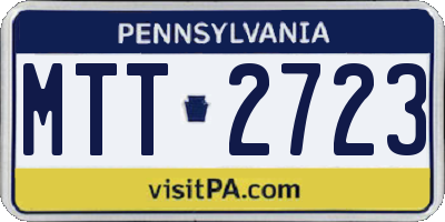 PA license plate MTT2723