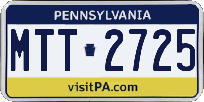PA license plate MTT2725