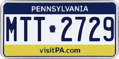 PA license plate MTT2729