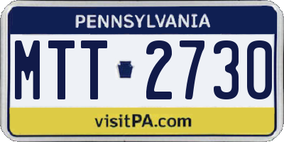 PA license plate MTT2730