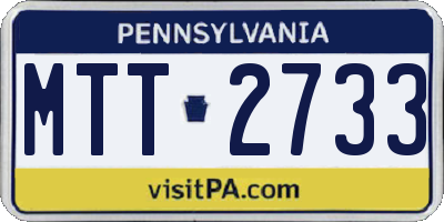 PA license plate MTT2733
