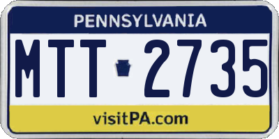PA license plate MTT2735