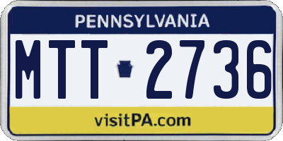PA license plate MTT2736