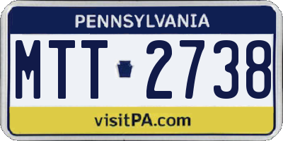 PA license plate MTT2738
