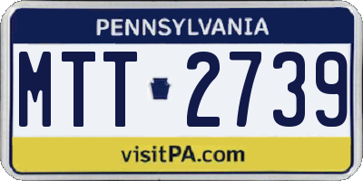 PA license plate MTT2739
