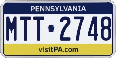 PA license plate MTT2748