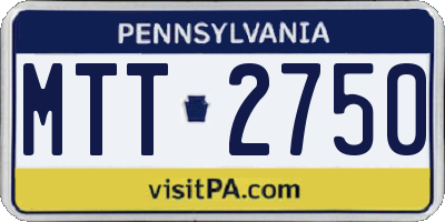 PA license plate MTT2750