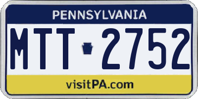 PA license plate MTT2752