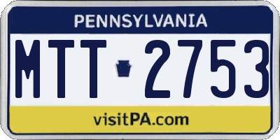 PA license plate MTT2753