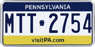 PA license plate MTT2754