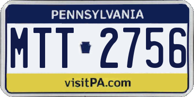 PA license plate MTT2756