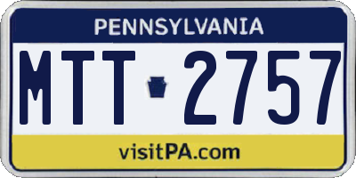 PA license plate MTT2757