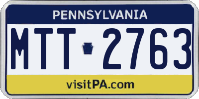 PA license plate MTT2763