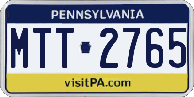 PA license plate MTT2765