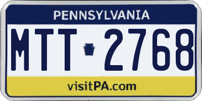 PA license plate MTT2768