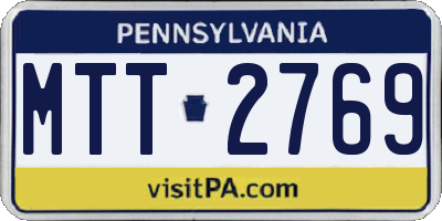 PA license plate MTT2769