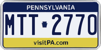 PA license plate MTT2770