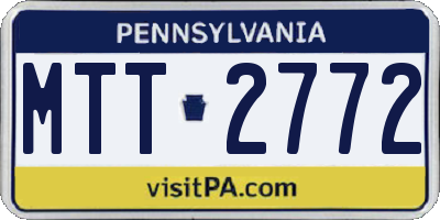 PA license plate MTT2772