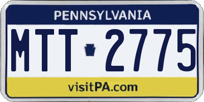PA license plate MTT2775