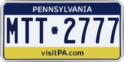 PA license plate MTT2777
