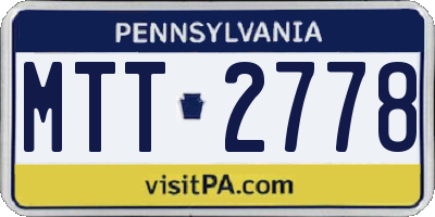 PA license plate MTT2778