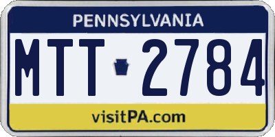 PA license plate MTT2784