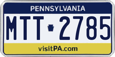PA license plate MTT2785
