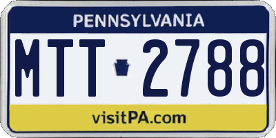 PA license plate MTT2788