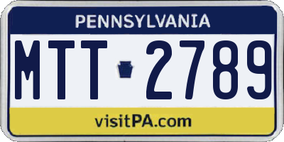 PA license plate MTT2789