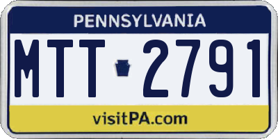PA license plate MTT2791