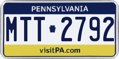 PA license plate MTT2792