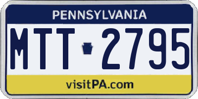 PA license plate MTT2795