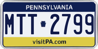 PA license plate MTT2799