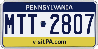 PA license plate MTT2807