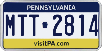 PA license plate MTT2814