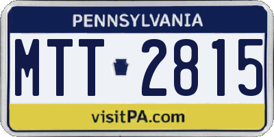 PA license plate MTT2815