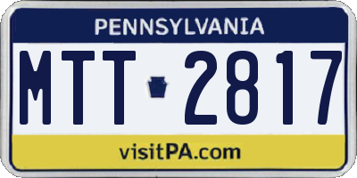 PA license plate MTT2817