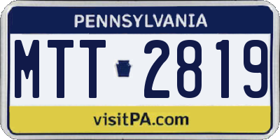 PA license plate MTT2819