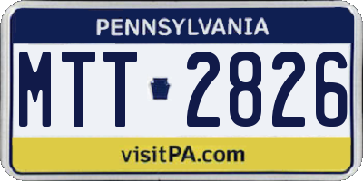 PA license plate MTT2826
