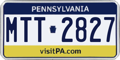 PA license plate MTT2827