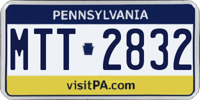 PA license plate MTT2832