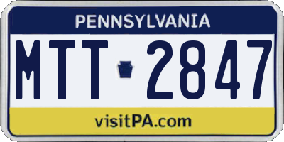 PA license plate MTT2847