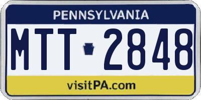 PA license plate MTT2848