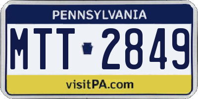 PA license plate MTT2849