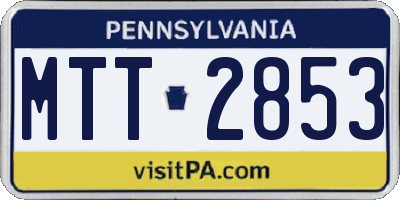 PA license plate MTT2853