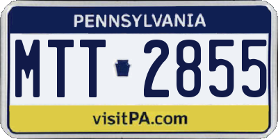 PA license plate MTT2855