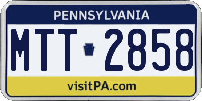 PA license plate MTT2858