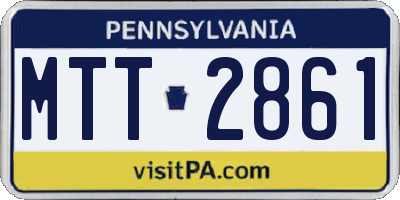 PA license plate MTT2861