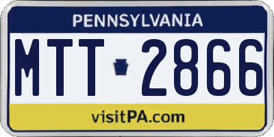 PA license plate MTT2866