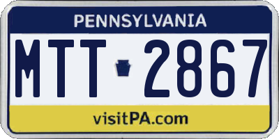 PA license plate MTT2867